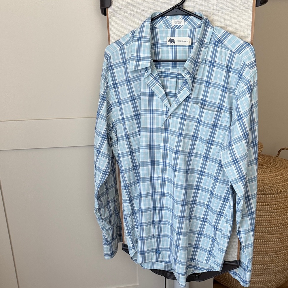 Onward Reserve Light Blue Plaid Shirt